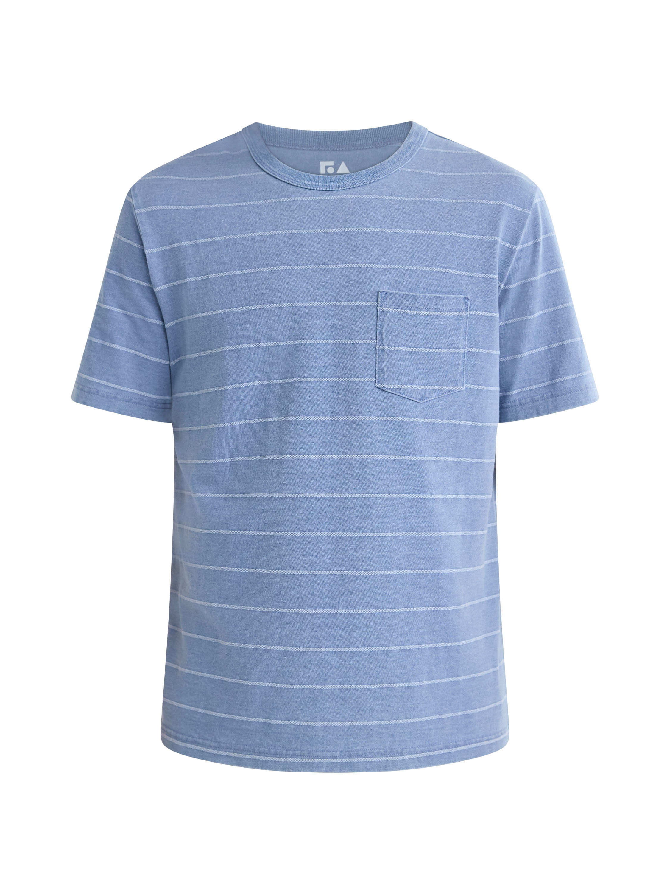 Free Assembly Men's Jacquard Stripe Pocket Tee with Short Sleeves, Sizes S-3XL