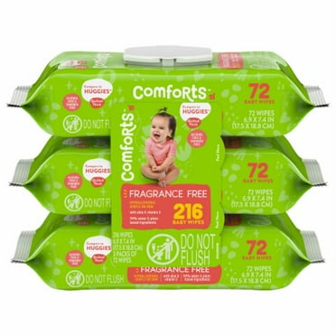 Comforts Fragrance Free Baby Wipes 3 pk / 72 ct