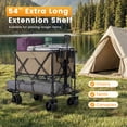 thumbnail image 4 of JIOABL 400L Double-Decker Folding Wagon Cart with 440lbs Capacity, 54" Extender, All-Terrain Wheels & Brakes, Gray, 4 of 8