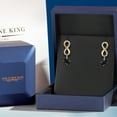 thumbnail image 5 of Gem Stone King 925 Silver and 10K Yellow Gold Black Sapphire and Lab Grown Diamond Dangle Earrings for Women | 2.36 Cttw | Gemstone September Birthstone | Round 6MM, 5 of 6