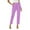 Purple, variant on Babysbule Long Pants for Women Fashion Ladies Plus Size Casual Solid Elastic Waist Pocket Loose Pants
