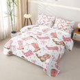 thumbnail image 3 of jejeloiu Pink Cowgirl Boot Bow Twin Quilt Set Kids,Cute Western Print Twin Coverlet Set,2 Pieces, 3 of 7