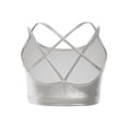 thumbnail image 2 of inhzoy Kids Girls Metallic Cross Back Dance Crop Top Spaghetti Strap Cami Gymnastics Skating Athletic Sports Bra Silver 12, 2 of 6