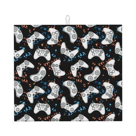 

Honeii Game for Dish Drying Mat for Kitchen Counter Non-slip Rubber Backed Hide Stain Kitchen Super Absorbent Draining Mat Dish Rack Pad