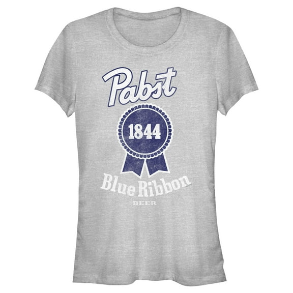 Junior's Pabst 1844 Blue Ribbon  Graphic Tee Athletic Heather Small