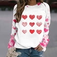 thumbnail image 5 of ClodeEU Women's Valentine's Day Love Heart Print Long Sleeve Round Neck Tops,Casual Trendy Loose T-Shirts Watermelon Red,Womens Plus XL, 5 of 7
