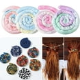 thumbnail image 3 of Anvazise Ethnic Style Retro Print Dreadlocks Hair Tie Handmade Flexible Iron Wire Embedded Bendable Ponytail Holder Hair Accessories Black One Size, 3 of 13
