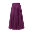 thumbnail image 3 of Beshee Maxi Skirt Women's Skirts Women's Pleated Skirt Mesh Skirt Fairy Skirt Mid Length Long Skirt Dance Skirt, Skirts for Women Rose Gold L, 3 of 3