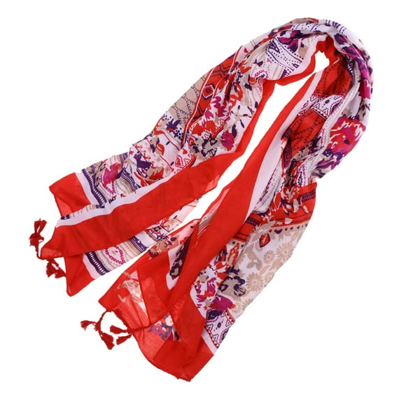 Bufanda de Mujer de Estampado de Flores de Cumpleaños - Color 6, se describe Colcomx Borla Chal Mujeres