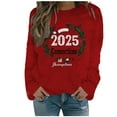 thumbnail image 1 of WEAIXIMIUNG Ladies' Winter Floral Print Sweatshirt Long Sleeve Christmas Top, 1 of 4