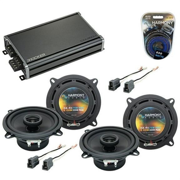 Fits Mazda Protege 1990-1994 Speaker Replacement Harmony (2) R5 & CXA360.4 Amp