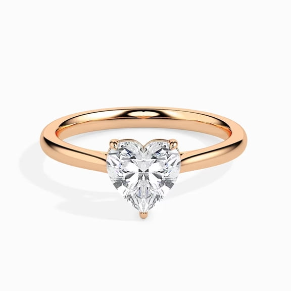 NYS Jewellrs 14K Rose Gold Plated 2.00 Ct Heart Cut Diamond Christmas Wedding Engagement Thanksgiving Halo Ring 925 Sterling Silver For Women's -6.5