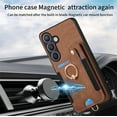 thumbnail image 5 of Phone Case for Samsung Galaxy S24 Plus S24+ 5G Wallet Cell Cover with Tempered Glass Screen Protector Slim Lanyard Wrist Strap RFID Ring Stand Credit Card Holder Slot S24Plus 24S + S 24 24+ Brown, 5 of 10