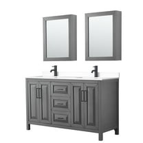 Wyndham Collection Wcv252560d-Vca-Med Daria 60" Free Standing Double Basin Vanity Set -