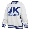 thumbnail image 2 of Women's Pressbox Heather Gray/Royal Kentucky Wildcats Endzone Crewneck Sweatshirt, 2 of 3