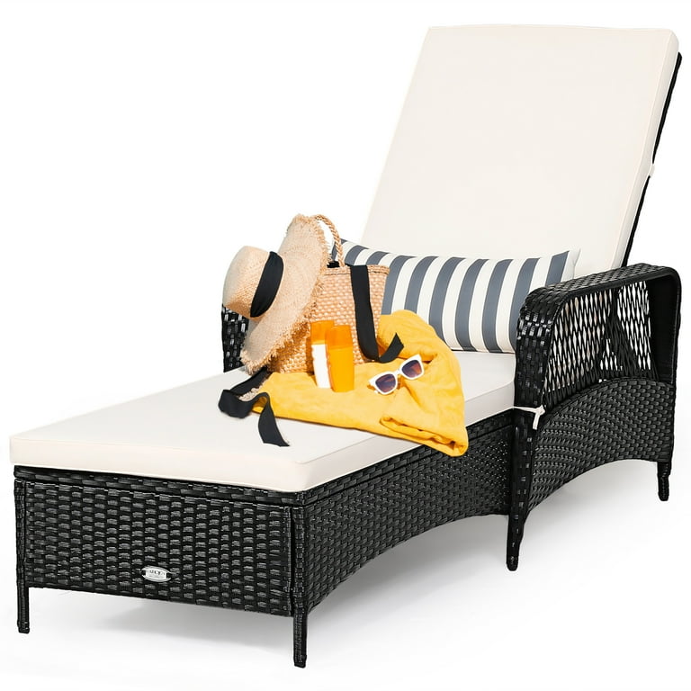 Black rattan lounger discount