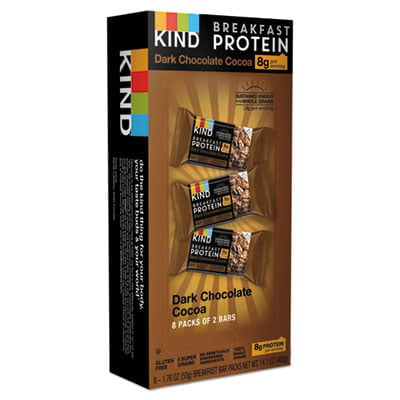 KIND Breakfast Protein Bars Dark Chocolate Cocoa 50 g Box 8/Pack (25954)