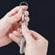 thumbnail image 3 of 5pcs Detachable Keychain, Pull Open The Buckle Type Quick Release Keyring, Portable Keychain With Two Open Rings Silver, 3 of 5