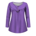 thumbnail image 4 of Trending Womens Long Sleeve Tee Shirt Women Casual T-shirt Long Sleeve Round Neck Ruched Pullover Blouse Tops, 4 of 5