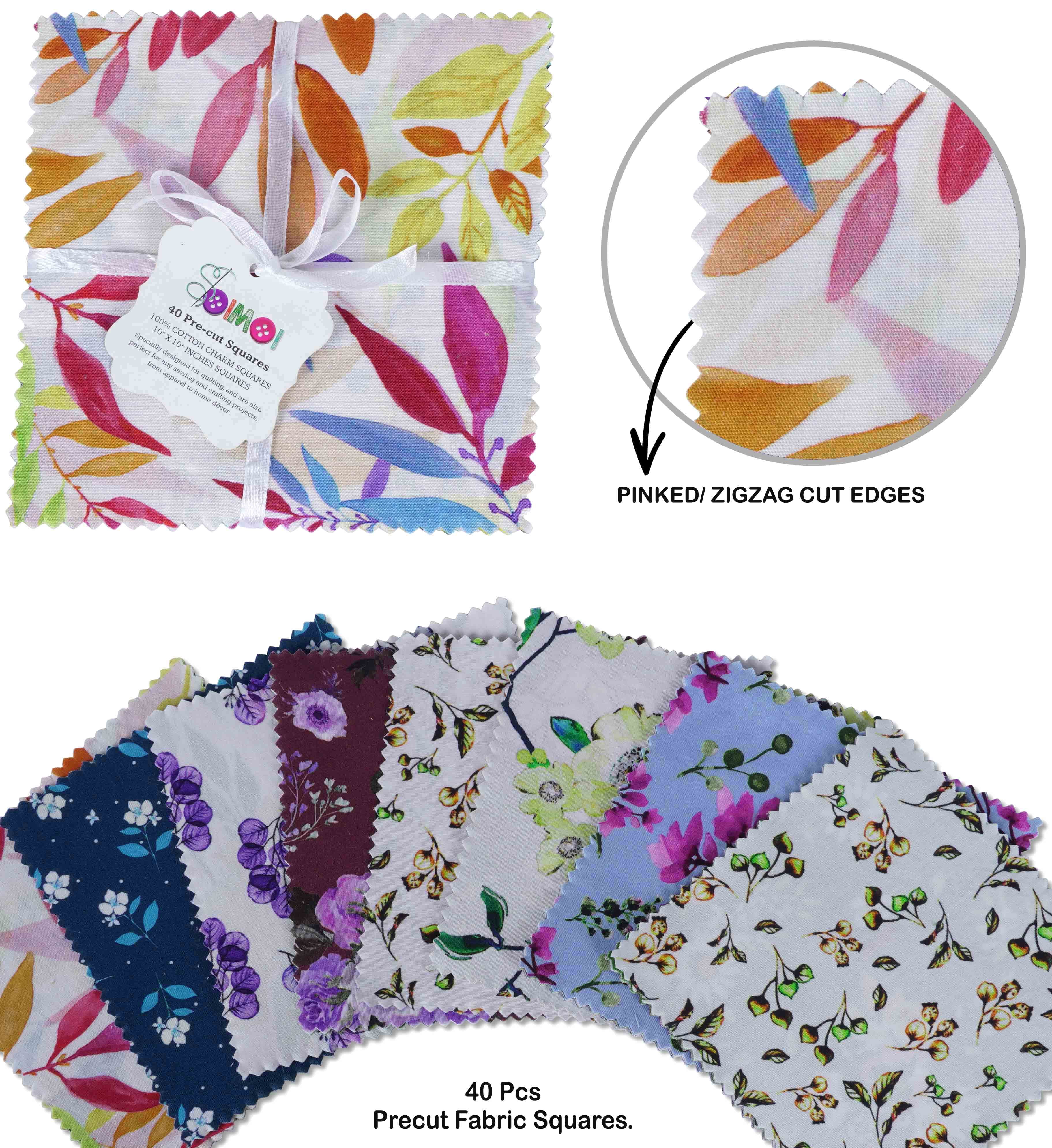 Precut 10-inch Prints Cotton Fabric Bundle Quilting Squares Charm Pack DIY Patchwork Sewing Craft