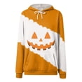 thumbnail image 6 of Godom Halloween Pumpkin Hooded Sweatshirts for Women Lightweight Halloween Graphic Drawstring Pullover, 6 of 6