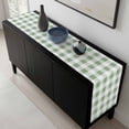 thumbnail image 5 of Sage Green Checkered Table Runner 120 Inches Long, Green White Buffalo Plaid Kitchen Coffee Dining Table Decoration for Home Party Birthday Wedding Home Decor 13x120 Inches, 5 of 8