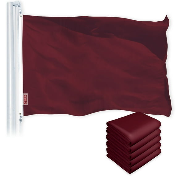 Solid Burgundy Color Flag 3x5FT 5-Pack Printed 150D Polyester By G128