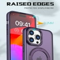 thumbnail image 5 of Designed for iPhone 15 Pro Case with Magnetic Invisible Stand [Military Drop Protection] [Compatible with MagSafe] Shockproof Anti-fall Ultra Slim Translucent Matte Phone Case Cover,Purple, 5 of 6