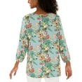 thumbnail image 2 of Mario Serrani Women's V Neck Tunic Top (Blue Floral, 2X), 2 of 3