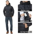 thumbnail image 4 of Muvtei Men's Puffer Jacket Hooded Windproof Full Zip Casual Coat Warm Water Resistant Jacket Lightweight Winter Outerwear Black-XL, 4 of 10