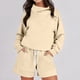 thumbnail image 1 of Conjunto de sudaderas y pantalones cortos de ocio para mujer, conjunto de 2 piezas a juego, traje de chándal, 1 of 9