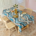 thumbnail image 6 of Blue and Orange Floral Boho Pattern Rectangle Tablecloth 60"x120",Waterproof Polyester Rectangle Table Cloth, Wipeable Spillproof Polyester Tablecloth for Dining, Camping, Indoor and Outdoor, 6 of 6