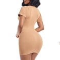 thumbnail image 4 of POIUYTR Women's Shapewear Tummy Control Short Sleeve Shapewear, Ribbed Shapewear Dress Slips for Women Seamless Dress for Under Dresses, 4 of 5