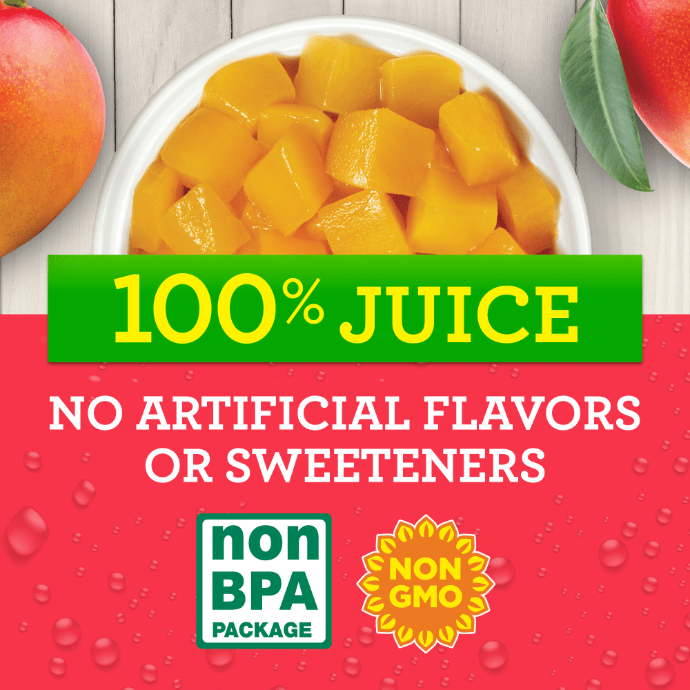 Kroger Diced Mango Cups in 100% Juice 4 ct / 4 oz - 3 Pack
