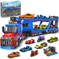 thumbnail image 1 of Set de construcción CUBIMANA City Transporter Truck con 7 coches deportivos, 1 of 9