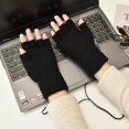 thumbnail image 1 of Guantes con calefacción USB para mujeres y hombres, manoplas de invierno (negro), guantes cálidos para computadora portátil, calentadores de manos sin dedos con calefacción completa y media Rojo Verde, 1 of 4