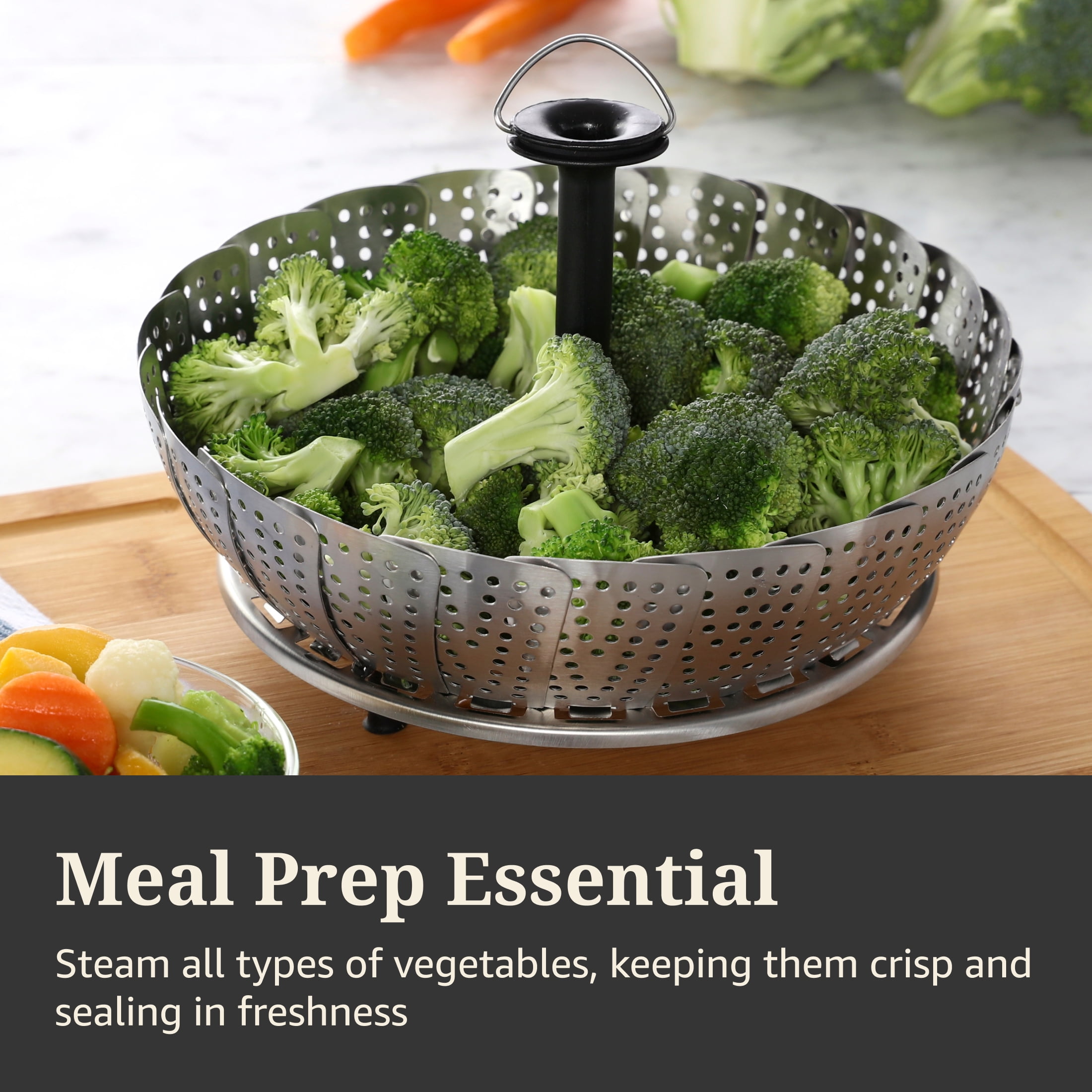 Farberware Professional 11-inch Stainless Steel Expandable Food Steamer with Soft Feet
