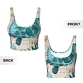 thumbnail image 3 of Sikiie Watercolor Sea Turtle Print Strappy Sports Bra for Women Padded Push Up Sports Bra Athletic Running Sports Bra Workout Bra Yoga Bra, 3 of 5