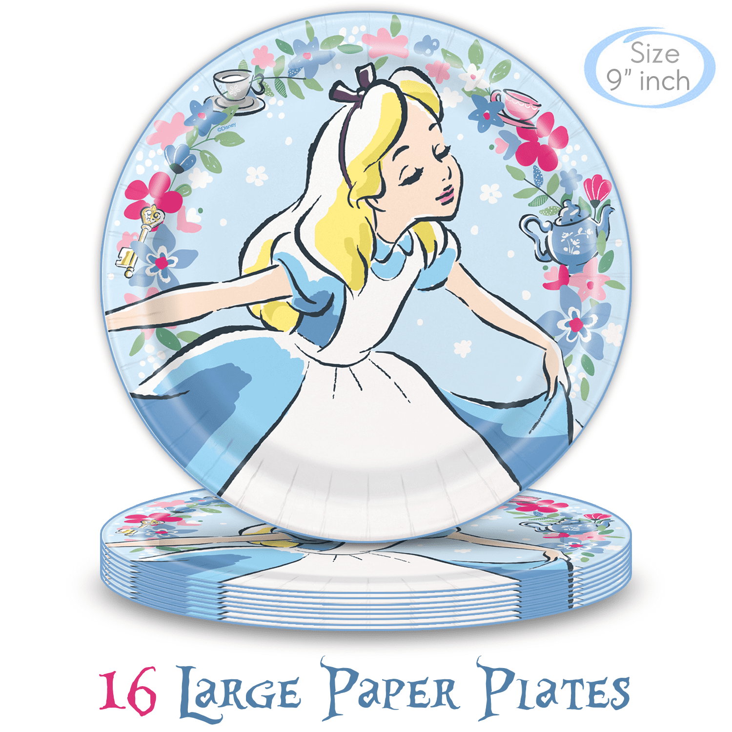 Alice and Wonderland Paper Plates and Cups Paper Saucers Mad