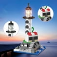 thumbnail image 3 of DIY Architecture Castle Lighthouse Street View House Building Blocks Kit Girls Bricks Classic Movie Model Kids Toys For Children, 3 of 10