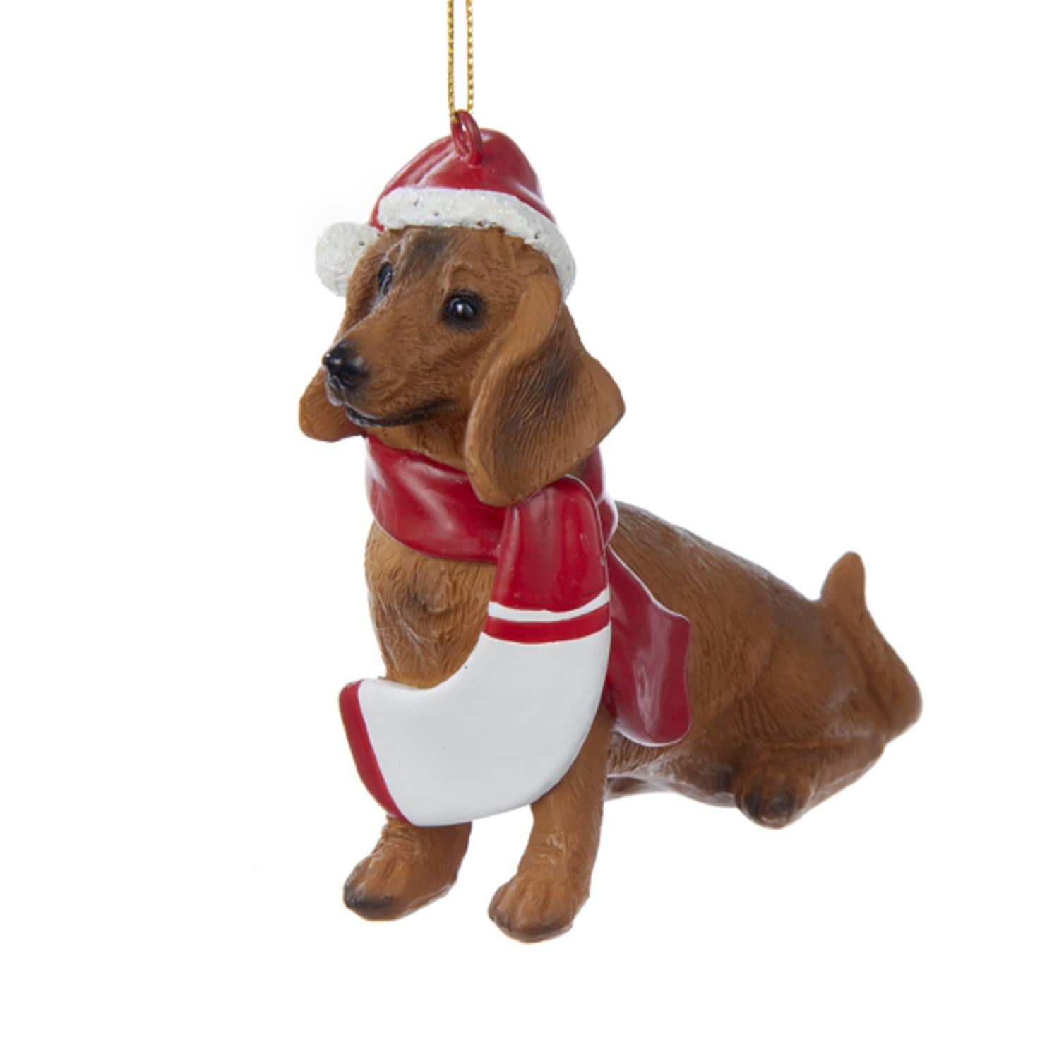 Pack of 3 Christmas Dachshund Puppy Dog Ornaments for
