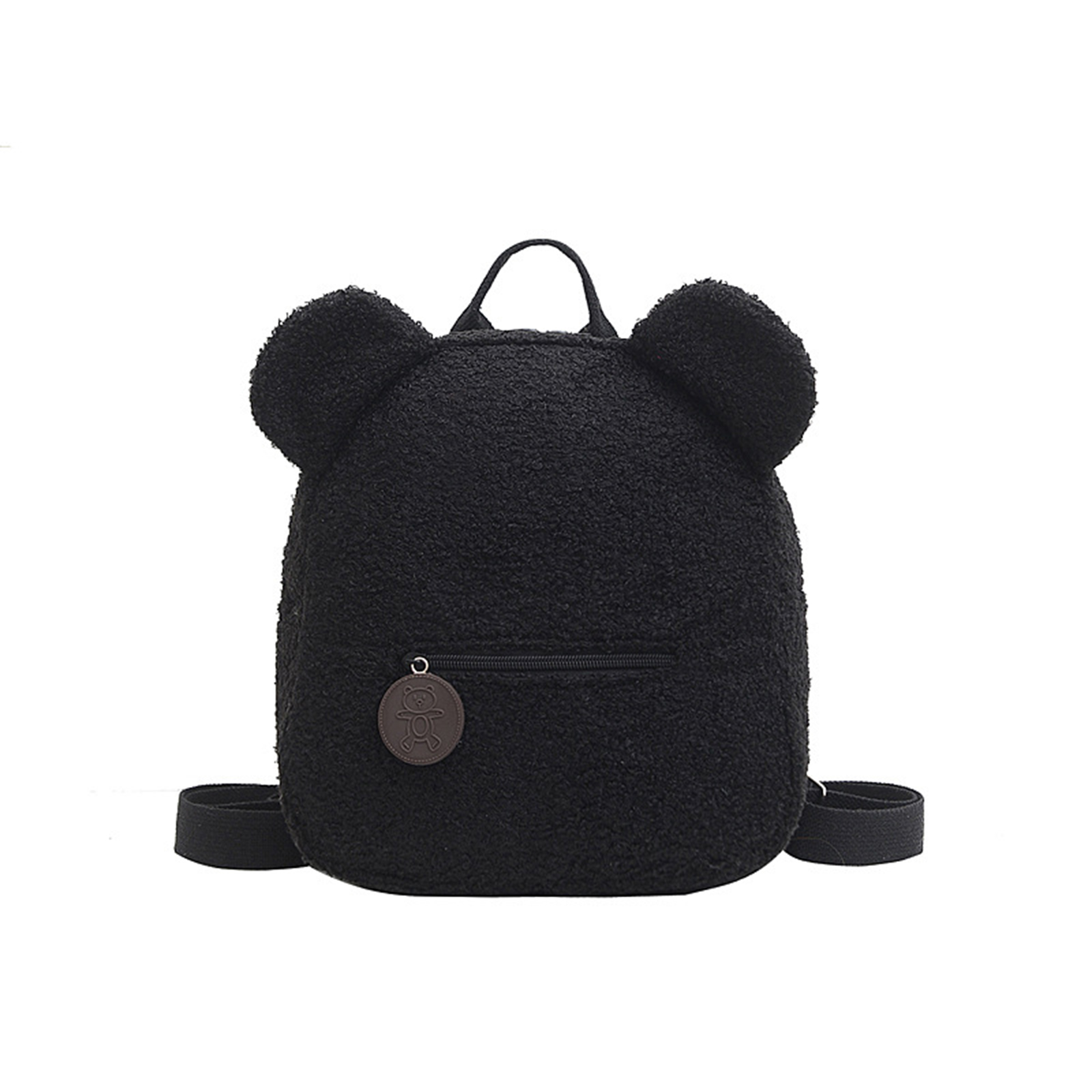 Puloru Women Girls Cute Bear Ear Fleece Solid Color Small Backpack Daypack - image 1 of 5
