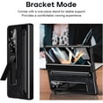 thumbnail image 3 of Case for Samsung Galaxy Z Fold 4 with Stylus & S Pen Holder, Kickstand Alloy CD Camera Protector Vintage Classic Leather Mil-Grade Protection Anti-Scratch Shockproof Protective Case, Black, 3 of 14