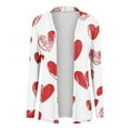 thumbnail image 3 of Women's Valentine's Coat Long Sleeve Heart Print Tunic Lounge Cardigan Top White-2 M, 3 of 4