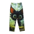 thumbnail image 4 of Balery Cute Big-Eyed Black Cat print Women's Pajama Pants,Ultra Lightweight Pjs,Lounge Pant-XX-Large, 4 of 9