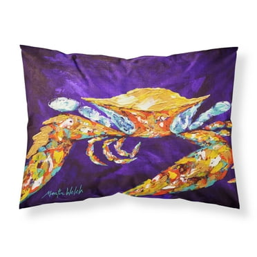 Carolines Treasures MW1172PILLOWCASE The Right Stuff Crab in Purple Fabric Standard Pillowcase Standard multicolor