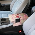 thumbnail image 3 of Renewold Car Center Console Pad Comfortable Armrest Box Protector Soft Hand Rest Pillow for Car Seat Organizer Arm Rest Cushion Protective Cover Auto Decor, North American Cardinal Peach Blossom, 3 of 9