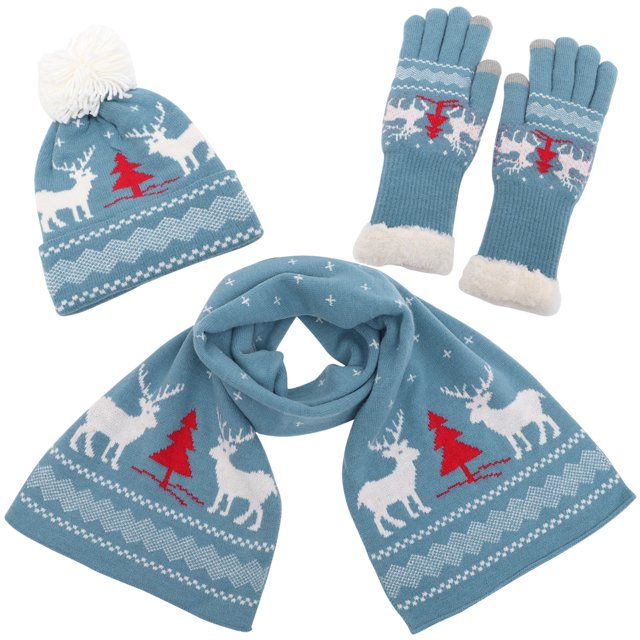 1 Set Winter Hat Scarf Gloves Set Adult Women Winter Set Including Kit