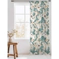 thumbnail image 3 of Sheer Curtains 108 Inches Long, Spring Flowers Semi Sheer Curtains Light Filtering Window Treatment, Vintage Chic Botanical Florals Birds Privacy Voile Drapes for Living Room Bedroom 52x108 Inch, 3 of 7