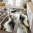 thumbnail image 2 of Black White Gray Gold Marble Pattern Kitchen Rugs Sets Of 3,Kitchen Runner Rugs Non Skid Washable,Decorative Kitchen Floor Mats for Kitchen,Sink,Laundry,17"x30"+ 17"x47" + 17"x59", 2 of 6